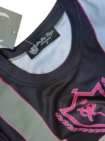 Kaus olahraga kustom kualitas tinggi pria, kaos balap malam dengan strip reflektif 100% poliester