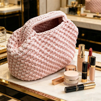 Sac à main en fil tissé à la main pour femmes, couleur unie, sac à bandoulière léger de luxe pour les vacances à la plage