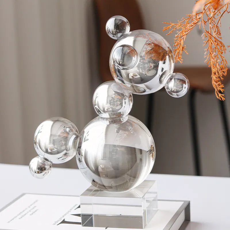 Decorazione nordica in stile europeo sfera di metallo decorazioni per la casa decorazioni regalo arte artigianato cristallo decorazioni per la casa