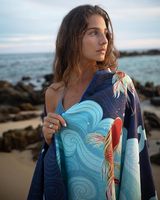 Double Sided Printing Wholesale Light Weight Customized Patterns Super Soft Microfiber Beach Towel with Two Sides Brushed Fleece