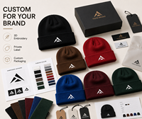 Bonnet tricoté personnalisé avec broderie 3D de personnage, unisexe, pour l'hiver, le ski, les voyages, en coton et élasthanne, marque privée, vente en gros