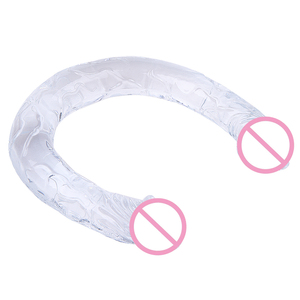 Dildo double tête en TPE haute transparence, simulation réaliste, jouet sexuel souple pour adultes, directement de l'usine, pour la masturbation lesbienne, en verre. - Product Image 5