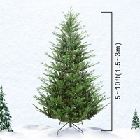 Weihnachtsbaum für Außen- und Innenbereiche von 1,2 m bis 3 m – Künstlicher Weihnachtsbaum Grün mit Schnee aus PE/PVC, Beflockt und Vorbeleuchtet mit LED