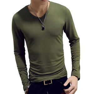 T-shirts tricotés pour hommes grande taille de haute qualité avec manches longues Design et coutures solides décontractés personnalisés - Product Image 1