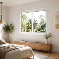 Ventanas Corredizas de Aluminio HUACAI Modernas, Personalizadas, Insonorizadas, con Doble Acristalamiento, Aislamiento Térmico, 3 Paneles, Ahorro de Energía, Antirrobo