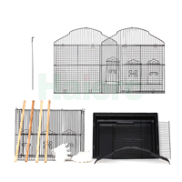 Cage d'élevage d'oiseaux en acier inoxydable Haierc, vente chaude, toit ouvert, plateau en plastique à motif de points, cage d'élevage de perroquets