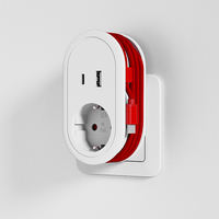 Adaptateur de voyage européen personnalisable Pheiyon 16A 250V avec câble de charge pour téléphone 1A+1C 0,6m, prise Schuko, protection IP20, ODM OEM