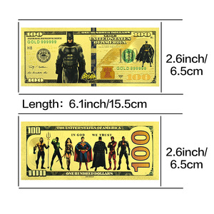 แบทแมน ดาร์ก ฮีโร่ <span class=keywords><strong>ธนบัตร</strong></span>ทองคำ 24k ใบละ <span class=keywords><strong>100</strong></span> ดอลลาร์ พร้อมการ์ดที่ระลึก - Product Image 4