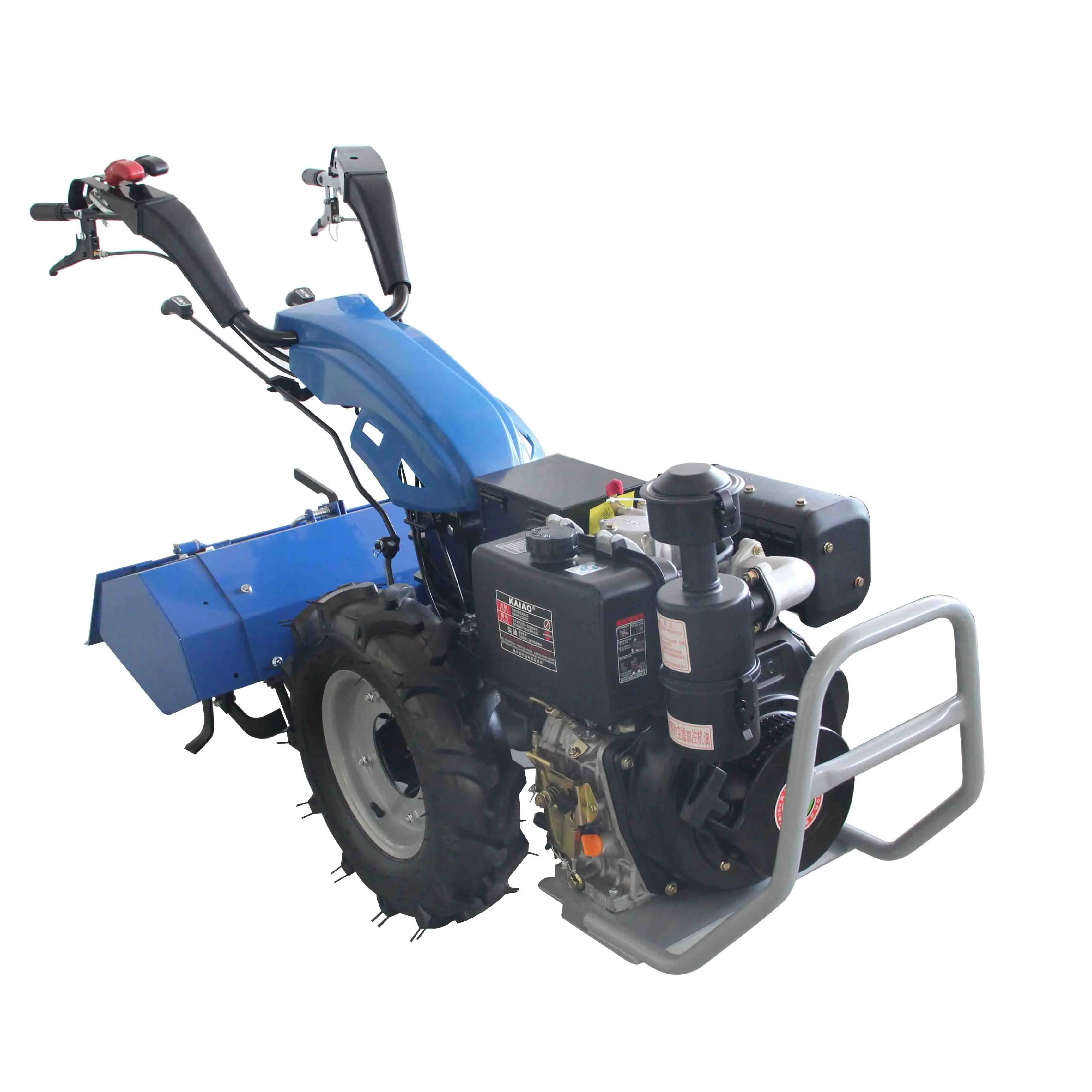 Mini tractor de dos ruedas de potencia pequeña, fácil de operar, con conexión con diferentes accesorios