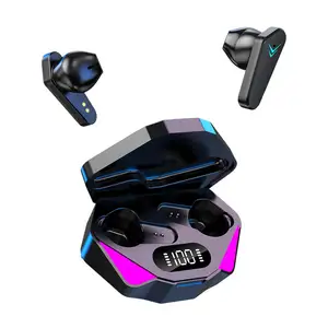 Hot bán X15 chơi game Earbuds 65MS độ trễ thấp BT Tai nghe với mic game Fone màu xanh răng tai nghe Tai nghe không dây