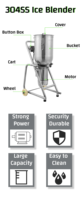 Robot culinaire vertical commercial 20-32L 1800W 2800 tr/min pour couper, mélanger, préparer des sauces, des légumes, des fruits, de la tahini, de la pâte d'arachide et des glaces