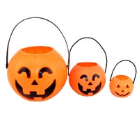 Seau à bonbons d'Halloween en plastique durable avec éclairage intégré, emballage personnalisé, fournitures festives pour les fêtes