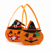 Quantité minimale de commande bas en gros Halloween décor à la maison personnalisé réutilisable citrouille feutre bonbons seau fourre-tout sacs-cadeaux tour ou traiter Halloween paniers