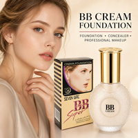 Fond de teint BB crème waterproof 24h Seven Girl, correcteur professionnel, maquillage de luxe, flacon orné, fournisseur en gros