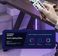 Bureau de jeu PC personnalisé noir avec LED RGB, table de course pour bureau à domicile