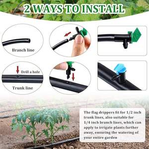 Têtes d'irrigation goutte à goutte Red Flag 4L 8L 16L à débit réglable pour jardinage, arbres fruitiers, plantes en pot, horticulture - Product Image 2