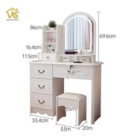 Meubles de chambre à coucher antiques très demandés 2026 - Commode avec miroirs éclairés et rangements pour la décoration de votre chambre