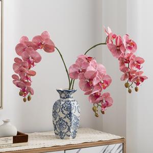 Orquídeas Artificiales Meng Jie, Phalaenopsis de Siete Cabezas, Decoraciones de Escritorio en Florero de Poliéster - Product Image 1