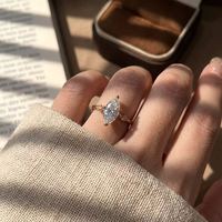 Bague de fiançailles de luxe française en argent sterling S925 plaqué or jaune 18 carats avec moissanite taille marquise certifiée GRA 2,0 carats VVS D