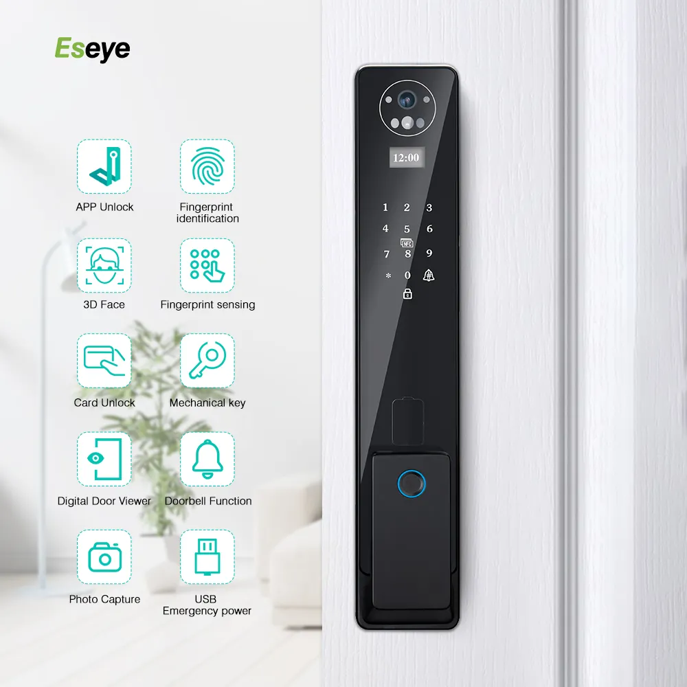 Eseye Competitive price smart lock automatic home electronic lock remote control APP wifi fingerprint lock