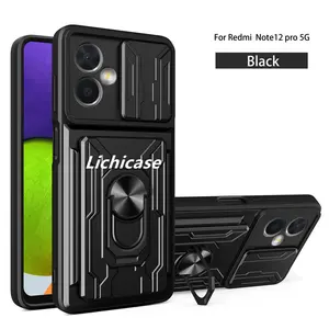 Lichicase Tpu PC Hybrid Card Slot Wallet Phone Case For Xiaomi Poco X6 Pro Heavy Duty Mobile Cover For Men