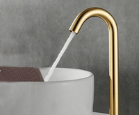 Robinet de lavabo moderne monotrou en laiton chromé avec capteur infrarouge automatique Robinet d'eau à une poignée avec noyau de valve en céramique