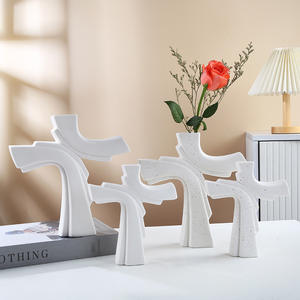 Vaso Urna in Ceramica a Forma <span class=keywords><strong>di</strong></span> Croce, Biodegradabile, Design Classico Moderno, <span class=keywords><strong>Ricordo</strong></span> per Mamma, Papà, Nonna, Amici, da Tavolo - Product Image 4