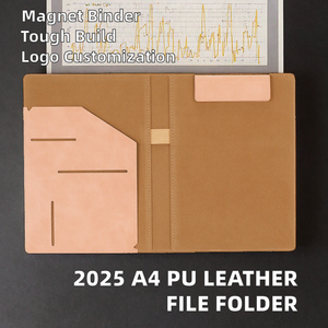 Porte-documents en cuir PU format A4, nouveau design 2026, avec clip magnétique, logo personnalisable, possibilité de personnalisation - Product Image 2