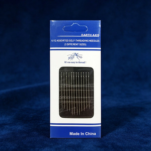 Earth Axis Self Threading Needles 6/12 Assorted Sizes Hand Sewing Needles Made In China - Product Image 1