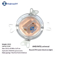 XHDIY Round Magic Model Universal /Intel CPU Water Cooling Head Desain Warna-warni Kotak Pembuangan Panas Kemasan Dalam Kotak