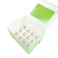 Boîte à dessert XJH à 12 cavités avec couvercle en papier laminé brillant, en matériaux recyclés, pour aliments pour bébés, cupcakes, gâteaux, sushis, gelées, pâtisseries