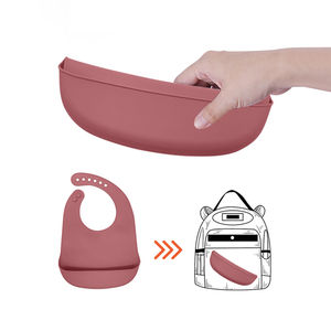 Baberos impermeables de silicona para niños pequeños, suministros de alimentación sin BPA al por mayor, con recogedor de alimentos, Baberos suaves fácilmente limpiables para niños - Product Image 4