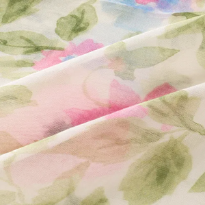Floral Print Silk Scarf Lightweight Chiffon Neck <b>Wrap</b> Soft Sheer Satin <b>Shawl</b> for Women Summer Beach Cover-Up Scarves - Product Image 5