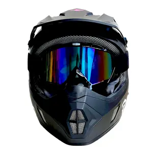 MOON Hot-casco de fibra de vidrio para Moto, de cara completa, con lentes, Unisex, DOT y ECE