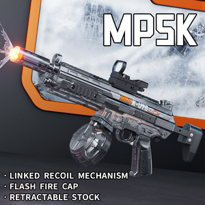 Vente en gros de pistolets à eau électriques rechargeables pour enfants Big <span class=keywords><strong>Mp5k</strong></span> avec flamme sur la bouche, pistolet à eau transparent en plastique de haute qualité - Product Image 2