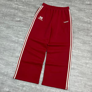 Pantalons <span class=keywords><strong>de</strong></span> sport à jambe droite à rayures tendance, logo brodé, pantalons <span class=keywords><strong>de</strong></span> survêtement amples, <span class=keywords><strong>coton</strong></span> <span class=keywords><strong>de</strong></span> haute qualité, pantalons <span class=keywords><strong>de</strong></span> survêtement larges pour hommes - Product Image 1