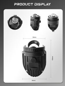 Phares antibrouillard LED universels 2 pouces à lentille de projecteur, 6000K, tricolores, avec supports multiples, haute puissance, vente en gros - Product Image 6