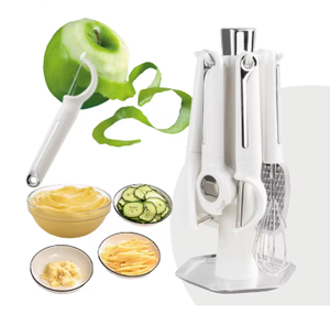 Kitchen Gadget Set <b>Vegetable</b> Peeler with Storage <b>Stand</b> Includes Bottle Opener Peeler Grater Whisk and Sifter for Home Kitchen - Product Image 1