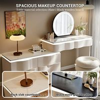 Nouvelle table de toilette moderne et simple en bois crème, style luxe léger, avec armoire à tiroirs réglable pour salon