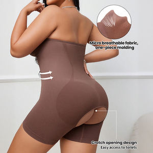 Body Moldeador de Algodón 100% Sin Costuras para <span class=keywords><strong>Mujer</strong></span>, Control de Abdomen, Levantador de Glúteos, Moldeador de Cintura, Tallas Grandes, Tirantes Finos, 5 Pulgadas - Product Image 2