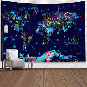 Tapisserie murale personnalisable avec logo, <span class=keywords><strong>carte</strong></span> <span class=keywords><strong>du</strong></span> <span class=keywords><strong>monde</strong></span> colorée, pour la décoration intérieure, <span class=keywords><strong>carte</strong></span> vintage de l'ère de la navigation pour la chambre <span class=keywords><strong>à</strong></span> coucher - Product Image 3