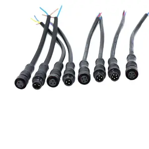 Connecteurs M16 M15 M12 avec 2/3/4/5/6 broches, pièces, prise électrique étanche, pour éclairage LED en extérieur