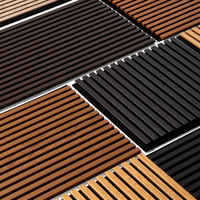 Panneau mural acoustique en MDF avec placage de bois personnalisé Caitilan, feutre polyester, éclairage LED pour la décoration intérieure moderne du salon et du hall