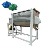 Mélangeur à ruban horizontal industriel pour le mélange de poudres chimiques et cosmétiques, avec pièces de contact en acier inoxydable pour zone de traitement des matériaux
