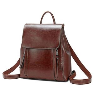Waterproof External Frame National Style Top Grain Soft <b>Leather</b> Women <b>Small</b> Genuine <b>Leather</b> <b>Backpack</b> - Product Image 1