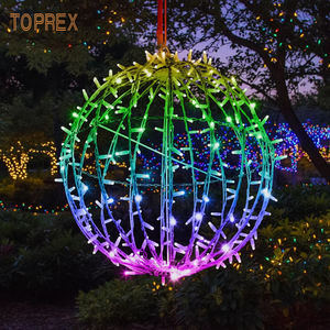Nouvelles sphères lumineuses de Noël 3D personnalisées à LED RGB pour l'extérieur, décorations lumineuses suspendues pour arbres de Noël - Product Image 1
