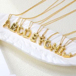 Collar con Letra de la A a la Z, Joyería de Moda, Acero Inoxidable, Chapado en Oro de 18k, 26 Letras del Alfabeto, Collar Personalizado con Nombre - Product Image 3
