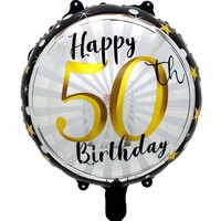 Nouveau ballon rond en aluminium de 18 pouces pour anniversaire d'adulte, idéal pour la décoration de fêtes d'anniversaire de 18 à 60 ans