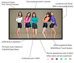 75 inch UHD Màn hình LCD Treo tường treo hiển thị kỹ thuật số điện tử bảng menu cho nhà hàng cafe cửa hàng quảng cáo - Product Image 3