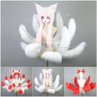 Accessoire de cosplay en peluche queue de renard à neuf queues, accessoire de jeu de rôle League Ahri